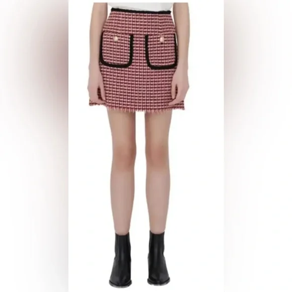 Maje Jenalt High Waisted Tweed Mini Skirt 40 NWT - Picture 5 of 6